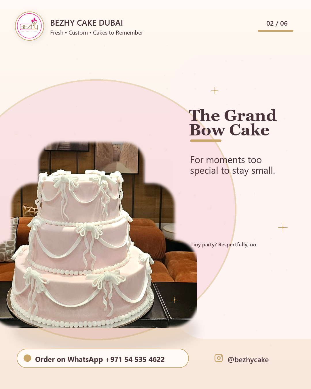 Bezhy Grand Bow Cake campaign artwork