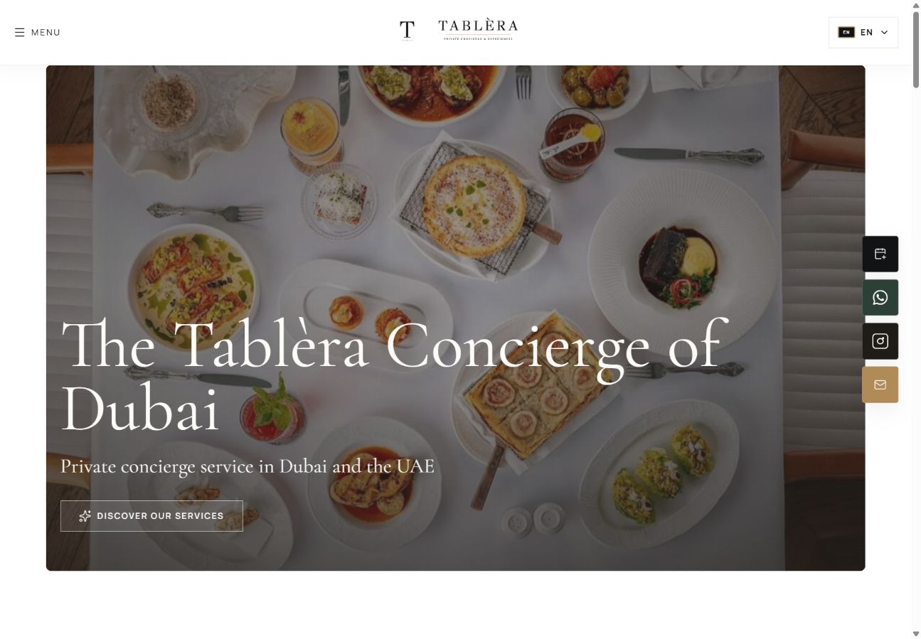 TABLÈRA concierge website preview